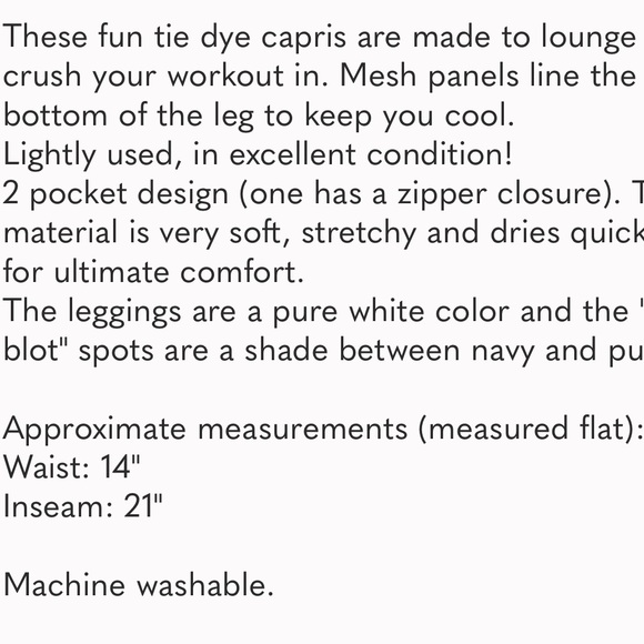 Old Navy High-Waisted PowerSoft Run Crop Leggings Blue Marble M New White Active - Picture 7 of 7